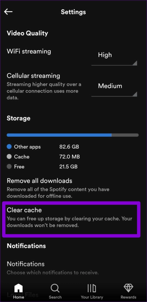 11 Clear Spotify Cache on Mobile 500x1024 1 A 6 legjobb módszer a Spotify nem elérhető internetkapcsolat hibájának javítására Android rendszeren